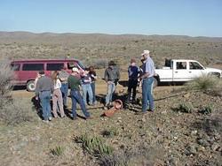 Students engaged in fieldwork